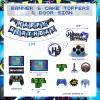 Hombae Video Game Party Decorations, Blue and Black Video Game Birthday Decorations Backdrop Balloon Garland Banner Hanging Sign Tablecloth Cake Cupcake Topper Black Controller Go Win Game On view 3