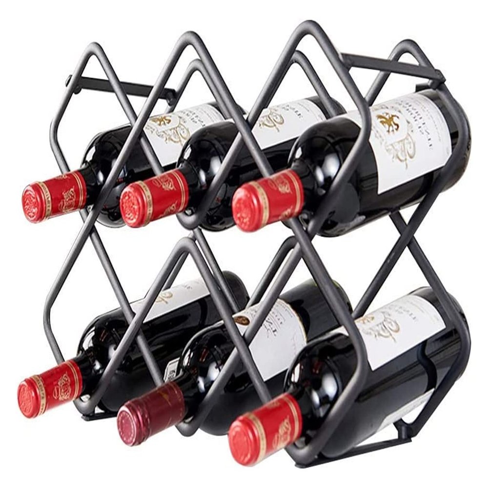 ALDEPO Wine Rack Wine Storage Holder 6 Bottle Wine Holder Rack Stand Space Saver Protector Countertop Free Stand for Red & White Wines,5Bottles,5bottles (Color : 8bottles)