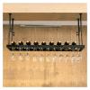 ALDEPO Wine Rack Wall Mount Wine Rack/Ceiling Mounted Hanging Wine Bottle Holder/Metal Iron Wine Glass Holder high Cup Holder/Adjustable Height Hanging Wine Holder (Color : Suit, Size : 50x30cm) view 3