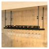 ALDEPO Wine Rack Wall Mount Wine Rack/Ceiling Mounted Hanging Wine Bottle Holder/Metal Iron Wine Glass Holder high Cup Holder/Adjustable Height Hanging Wine Holder (Color : Suit, Size : 50x30cm) view 4