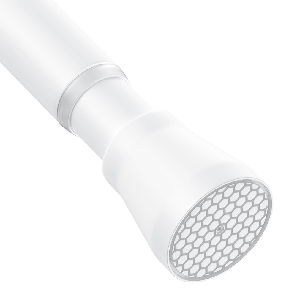 AIZESI Shower Curtain Rod 30-64 Inch No Drilling Adjustable Shower Rod Never Rust & Non-Slip Tension Curtain Rod White Spring Loaded Curtain Rods for Window Bathroom Doorway Closet Cupboard