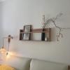 ROYUMI Walnut Magazine Rack Wall Mounted, Decorative Magazine Storage Holder, Wall Hanging Magazine Shelving, for Living Room, Home Office view 2