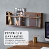 ROYUMI Walnut Magazine Rack Wall Mounted, Decorative Magazine Storage Holder, Wall Hanging Magazine Shelving, for Living Room, Home Office view 3