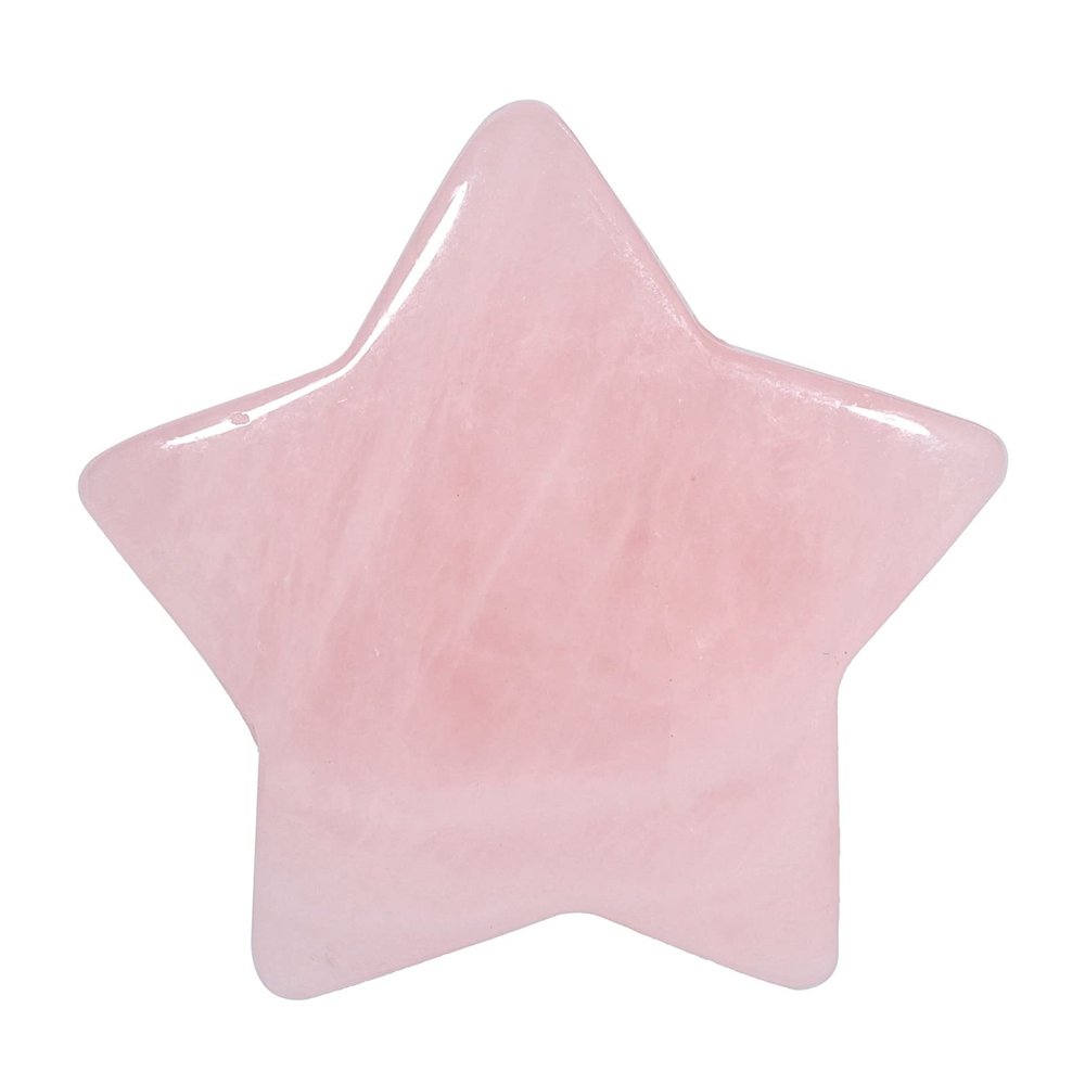 Amogeeli 6pcs Star-Shaped Palm Pocket Stones Set, Polished Healing Worry Crystals for Reiki Meditation Home Decoration, Rose Quartz
