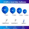 412pcs Royal Blue Balloons 18 12 10 5 Inch Blue Balloon Garland Arch Kit Different Sizes Matte Latex Balloons for Baby Shower Birthday Wedding Party Decorations view 2