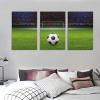 3 Panels Canvas Wall Art Green Soccer Huge Soccer Field with Soccer Goal Sports Painting Poster for Canvas Wall Art Prints for Wall Decor Room Decor Bedroom Decor Gifts 24x36inch(60x90cm) Frame-styl view 4