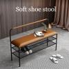ZEELYDE Shoe Rack,Faux PU Bench, 3 Tier Shoe Rack Bench, Entryway Bench with Storage Shelf, PU Upholstered Dining Bench for Indoor Entrance Hallway Bedroom Living Room,B,60CM view 3