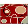 Area Rugs Non-Slip Washable Rug 5x7 Ft Red Brown Geometric Abstract Lines Circles Indoor Rug Rubber Backing Floor Mats Home Decor Carpet for Living Room Dining Room Non Shedding view 1