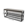 ZEELYDE Shoe Rack,Entry Shoe Bench with Comfy Cushion,-Tier Metal Mesh Shoe Rack Bench Shoe Organizer,Modern Hallway Shoe Storage Bench Entryway Furniture-G-Velvet 80x25x45cm view 2