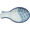 Polmedia Polish Pottery Spoon Rest UNIKAT - Blue Wave Pattern Handmade in Boleslawiec Poland by Ceramika Artystyczna + Certificate of Authenticity view 2