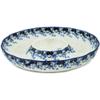 Polmedia Polish Pottery Chip and Dip Platter 12-inch - Flowers At Dusk Pattern Handmade in Boleslawiec Poland by Ceramika Artystyczna + Certificate of Authenticity view 1
