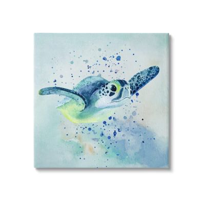 Stupell Industries Sea Turtle Underwater Bubbles Splash Canvas Wall Art, Design by Karen Smith