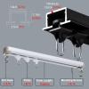 Ceiling Hidden Curtain Straight Track, Nursery/Office/Apartment Sliding Curtain Rail System Embedded, for Privacy Room Divider, Aluminum Alloy, with Complete Kit ( Color : White , Size : 380cm/12.4ft/ view 2