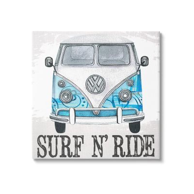Stupell Industries Surf N Ride Blue Retro Summer Bus Canvas Wall Art, Design by Karen Smith