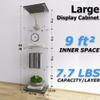 nifoti 4-Shelf Glass Display Cabinet,Floor Standing Glass Curio Cabinets Bookshelf with Door&Locks,Toys Display Case Trophy Display Case,for Living Room,Kitchen,Bedroom,Exhibition Hall (Black) view 2