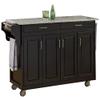 Pemberly Row Traditional Styled Wood Kitchen Cart in Black Finish view 1