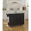 Pemberly Row Traditional Styled Wood Kitchen Cart in Black Finish view 2