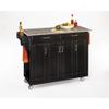 Pemberly Row Traditional Styled Wood Kitchen Cart in Black Finish view 3