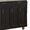Pemberly Row Traditional Styled Wood Kitchen Cart in Black Finish view 4