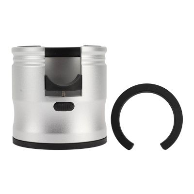 Coffee Tamper Holder, Round Prevent Slip Coffee Profilter Stand, Adjustable Aluminum Alloy Coffee Tamping Station, Universal Coffee Filter Handle Stand for Home, Cafe, (Silver)