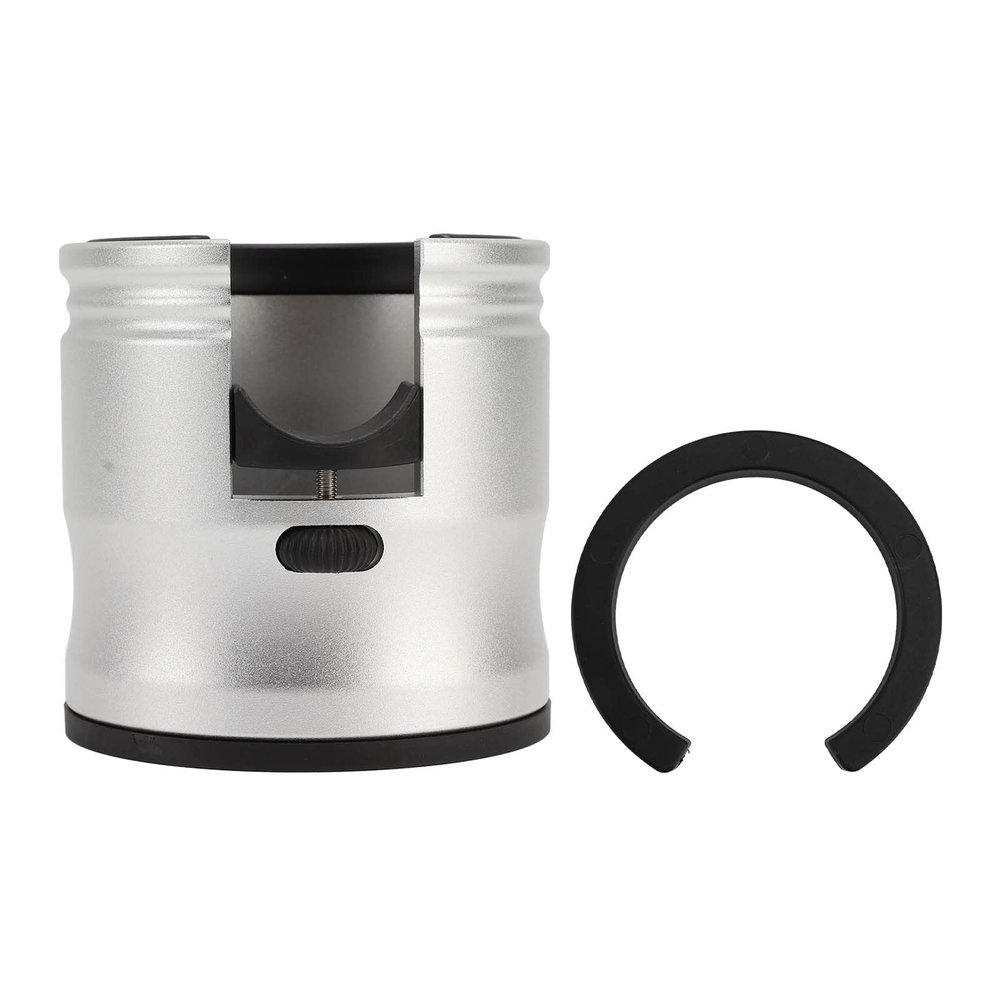Coffee Tamper Holder, Round Prevent Slip Coffee Profilter Stand, Adjustable Aluminum Alloy Coffee Tamping Station, Universal Coffee Filter Handle Stand for Home, Cafe, (Silver)
