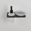 Aluminum Toilet Brush Holder Black Double Tumbler Holder Glass Cup Soap Dish Holder Lotion Dispenser Wall Mounted Bathroom,Cup Organizer view 1