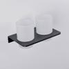 Aluminum Toilet Brush Holder Black Double Tumbler Holder Glass Cup Soap Dish Holder Lotion Dispenser Wall Mounted Bathroom,Cup Organizer view 4