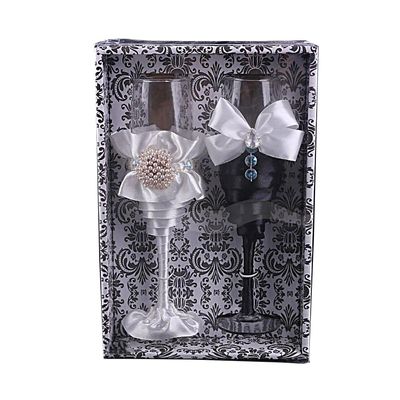 7oz Champagne Cup Wine Glasses Bride and Groom Champagne Flutes for Toasting,Wedding Gifts,Couples Gifts,Wedding Decorations (K)