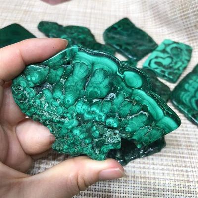 HXSCOO Natural Malachite Slice Crystal Mineral Specimen Polished Quartz Slab Rock Home Decoration Gift Energy (Size : 40-60g)