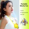 Fantasee Portable Mecha Fan, Handheld Neck Fan, 3 Speeds USB Rechargeable Mini Cooling Personal Fan for Kids Teenager Gift Indoor Outdoor (White Grey) view 3