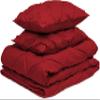 3 PCS Pinch Pleated Duvet Cover Cal-King - with Zipper & 4 Corner Ties Rectangle Pattern Decorative Pintuck Pillowsham with Size (104x98 Cal- King, Burgundy) view 2