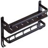 DUTAMI Bathroom Shelf Shower Organiser Wall-Mounted Punch Free Space Aluminum Multifunction Tower Hanger (Color : 2 Tiers, Size : 40cm) view 1
