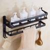 DUTAMI Bathroom Shelf Shower Organiser Wall-Mounted Punch Free Space Aluminum Multifunction Tower Hanger (Color : 2 Tiers, Size : 40cm) view 2