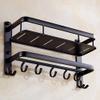 DUTAMI Bathroom Shelf Shower Organiser Wall-Mounted Punch Free Space Aluminum Multifunction Tower Hanger (Color : 2 Tiers, Size : 40cm) view 3