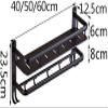 DUTAMI Bathroom Shelf Shower Organiser Wall-Mounted Punch Free Space Aluminum Multifunction Tower Hanger (Color : 2 Tiers, Size : 40cm) view 4