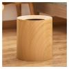 DYPASA Wastepaper Basket Household Wood Trash Can Simple and Creative Plastic Garbage Can Modern Light Luxury Trash Can Wastebasket in Bedroom and Living Room Garbage Can (Color : Light Wood Grain) view 1