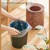 DYPASA Wastepaper Basket Household Wood Trash Can Simple and Creative Plastic Garbage Can Modern Light Luxury Trash Can Wastebasket in Bedroom and Living Room Garbage Can (Color : Light Wood Grain) view 4