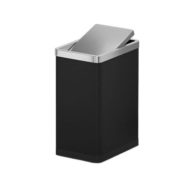 DYPASA Garbage Recycling Bin 10L Shake Lid Trash Can Household Light Luxury Rectangular Stainless Steel Trash Can Large-Capacity Trash Storage Bucket Kitchen Trash Can (Color : Black)