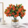 Artificial Roses Flowers,Artificial Flowers,20 Heads Small Roses Blooming Faux Flower Bouquet with Stem for Home Office Parties Bridal and Wedding Decoration (2, Orange) view 3