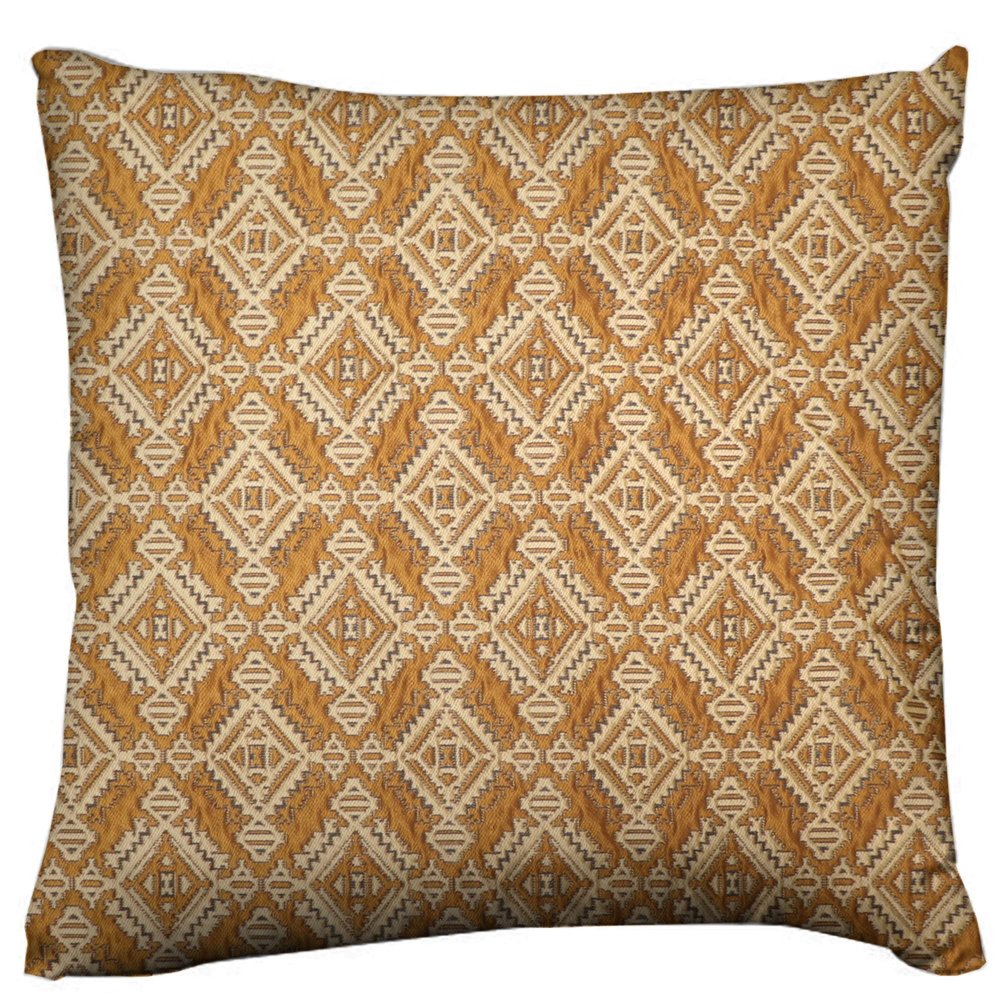 lovemyfabric Diamond Pattern Tribal Print Decorative Throw Pillow Cushion Cover for Christmas Decor, Bedroom, Sofa, Kitchen, Classroom, Living Room, Interior Design (14" x 14", Brown)