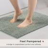 FRESHMINT Chenille Bathroom Rugs Set - 2 Piece 17"x24" + 20"x47", Non-Slip Bath Mats, Water Absorbent, Washable Shower Floor Mat, Sage Green view 2