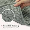 FRESHMINT Chenille Bathroom Rugs Set - 2 Piece 17"x24" + 20"x47", Non-Slip Bath Mats, Water Absorbent, Washable Shower Floor Mat, Sage Green view 4
