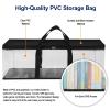 CCidea DVD Storage Bags (Set of 4) Clear PVC Media Holder Case with Handles for DVDs/CDs/VHS Box/Blu Ray Disc/Movie Cases/Video Games Discs - Each Bag Holds up to 40 DVDs view 2