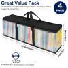 CCidea DVD Storage Bags (Set of 4) Clear PVC Media Holder Case with Handles for DVDs/CDs/VHS Box/Blu Ray Disc/Movie Cases/Video Games Discs - Each Bag Holds up to 40 DVDs view 3