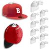 BRATEAYA Hat Hangers for Wall, Stronge Adhesive Hat Holders Display, No Driling Caps Holder Organizer, 10 Pack Hat Hook for Baseball Caps, Wall Mounted Cap Rack, Clear view 1