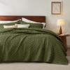 Bedsure Quilts Queen Size - Lightweight Bedspreads Queen Size with Basket Weave Pattern, Soft Quilt Bedding, Olive Green Comforter Coverlet for All Seasons (90" x 96") view 1