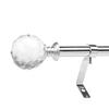 2 Pack 3/4 Inch Diameter Adjustable Curtain Metal Rod with Round Clear Acrylic Ball Finials86 to 120 Inch view 3