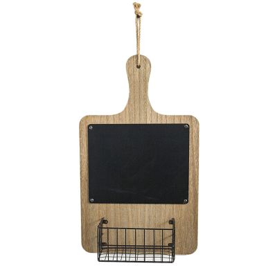 MAXHID Hanging Chalkboard Sign with Metal Basket,Decorative Chalk Message Board,Wall Decoation,for Kitchen,Entryway,Wedding,Cafe (Color : Dark Colored)