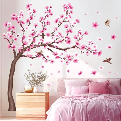 DECOWALL Large Pink Cherry Blossom Tree Wall Stickers Decals Art (SG4-2306)