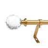 2 Pack 3/4 Inch Diameter Adjustable Curtain Metal Rod with Round Clear Acrylic Ball Finials86 to 120 Inch view 3